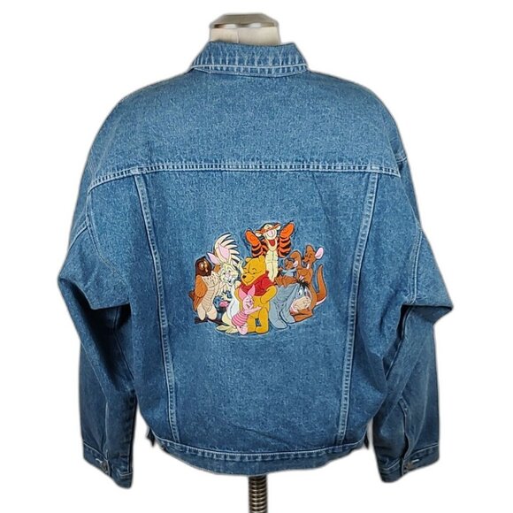 Disney Jackets & Blazers - NWOT! 90s DISNEY Winnie the Pooh & Friends Embroidered Denim Jean Jacket Size XL